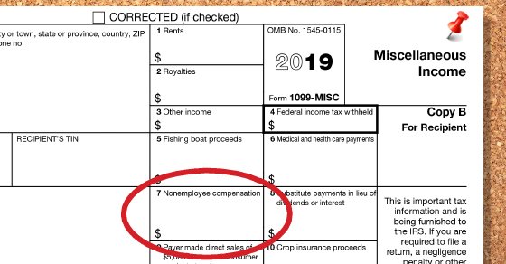 1099-MISC form for independent contractors