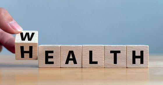 wooden blocks spelling out health