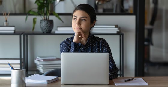 woman working with a laptop