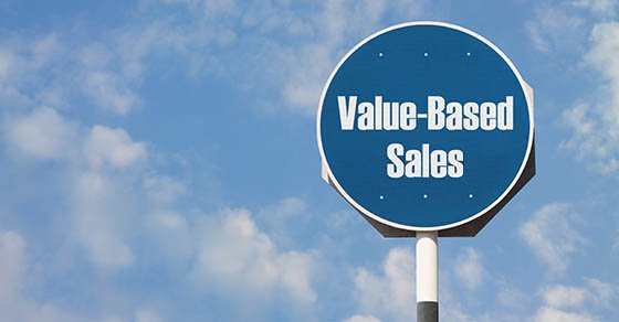 sign that says value based sales