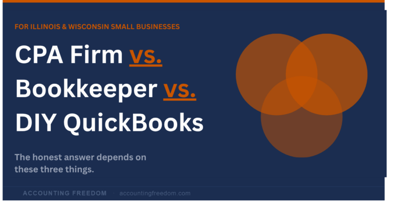 CPA Firm vs. Bookkeeper vs. DIY QuickBooks: Which Does Your Small Business Actually Need?