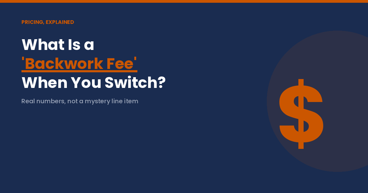Accounting Freedom featured image explaining what a backwork fee is when switching accountants.