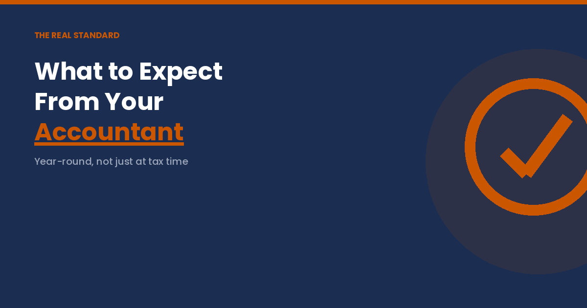 Accounting Freedom featured image on what to expect from your accountant year-round.